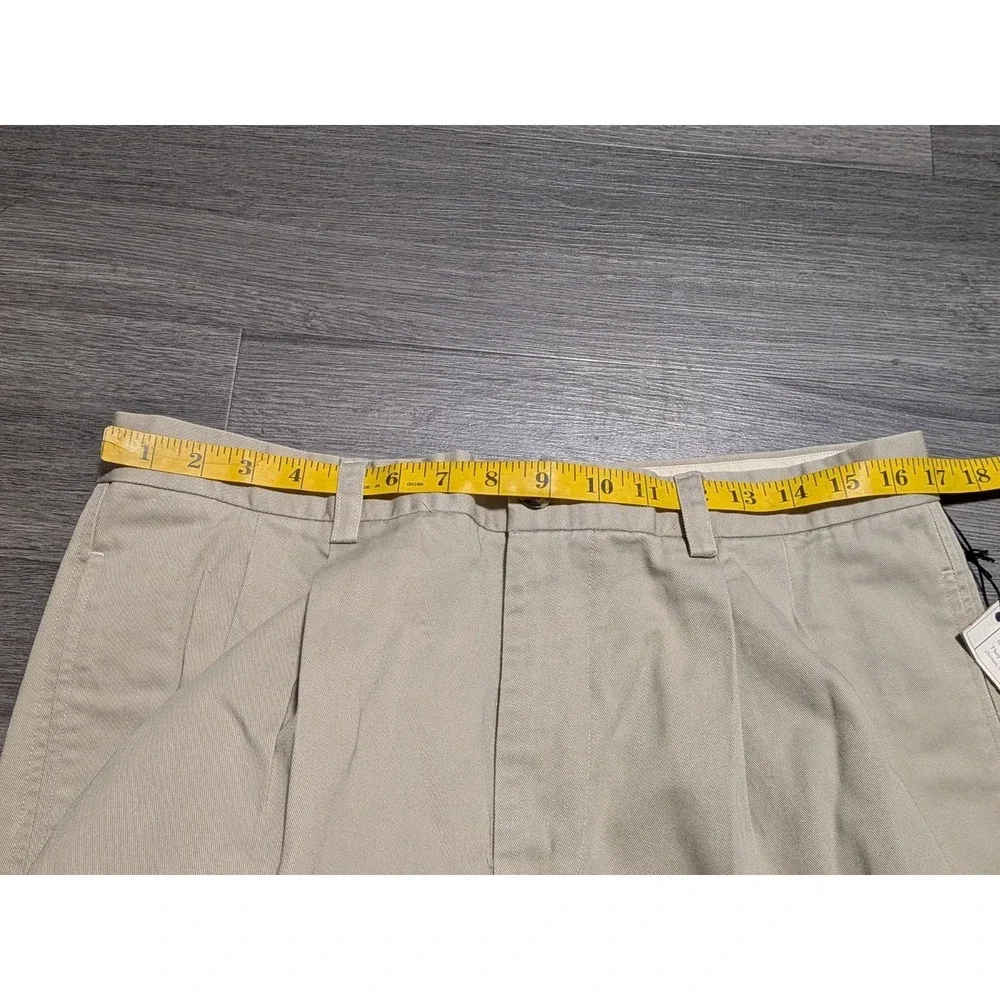 NWT VTG Banana Republic Men's Tan Smithfield Chino Pleated Cuff Pants Size 36x34